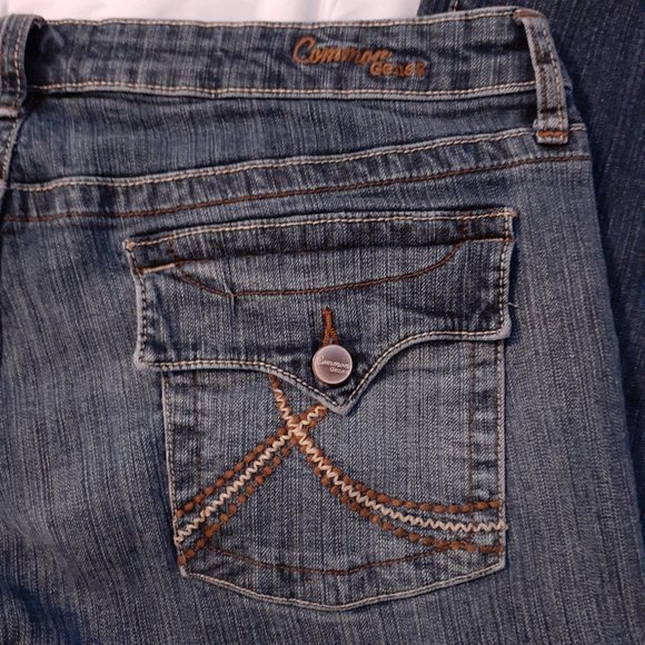 Common Genes Medium Wash Denim Bootcut Flare Women's Jeans  Back 2 School SZ 14 - Picture 2 of 9